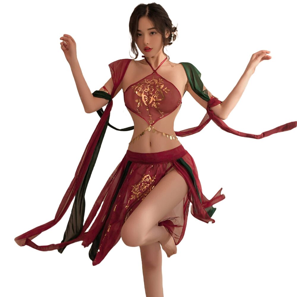 4379 Chinese Traditional Hanfu Dresses Sexy Cosplay Cheongsam Dress Anime